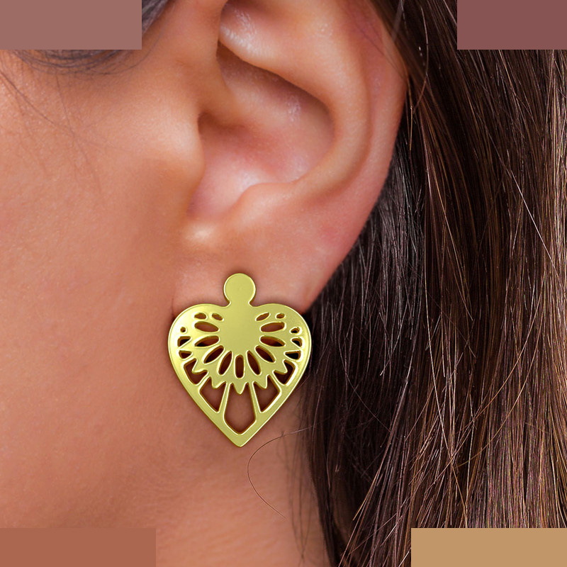 نیم ست طلا 18 عیار زنانه مدوپد مدل قلب کد NA11032