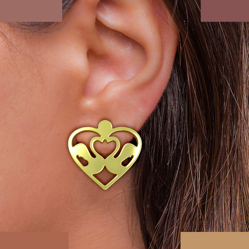 نیم ست طلا 18 عیار زنانه مدوپد مدل قلب کد NA11035