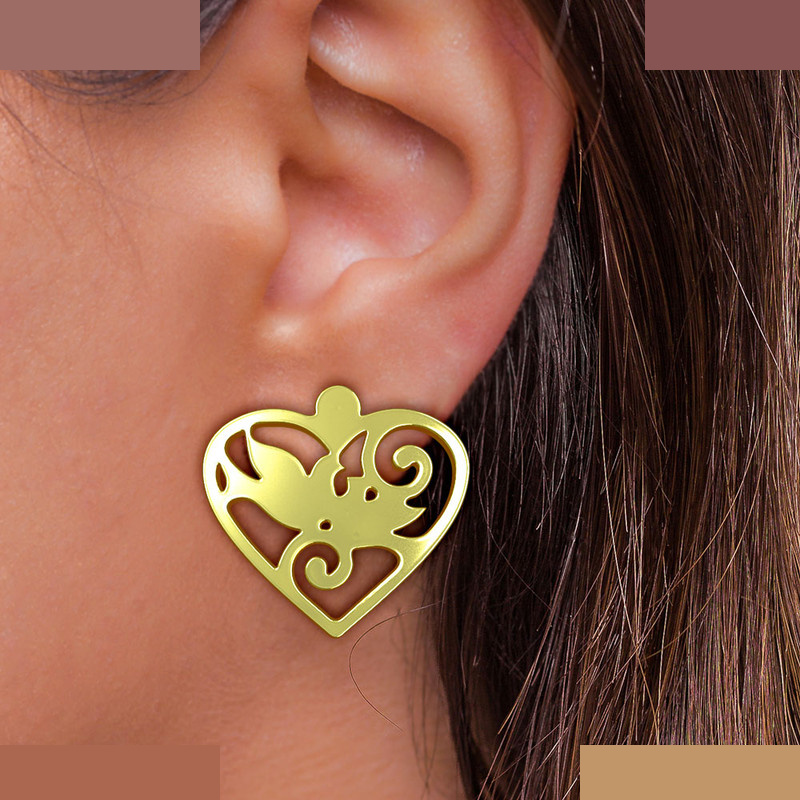 نیم ست طلا 18 عیار زنانه مدوپد مدل قلب کد NA11046