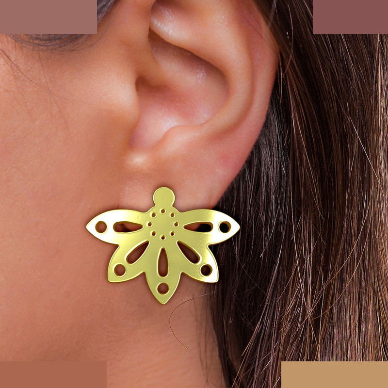 نیم ست طلا 18 عیار زنانه مدوپد مدل گل کد NA11050