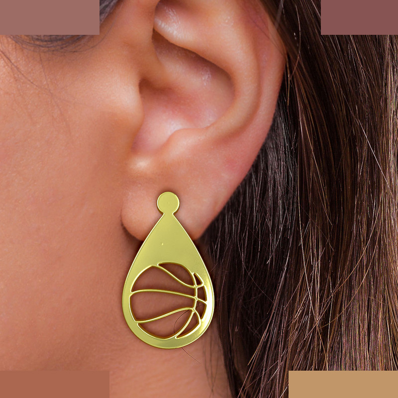 نیم ست طلا 18 عیار زنانه مدوپد مدل حرف بسکتبال کد NA11266