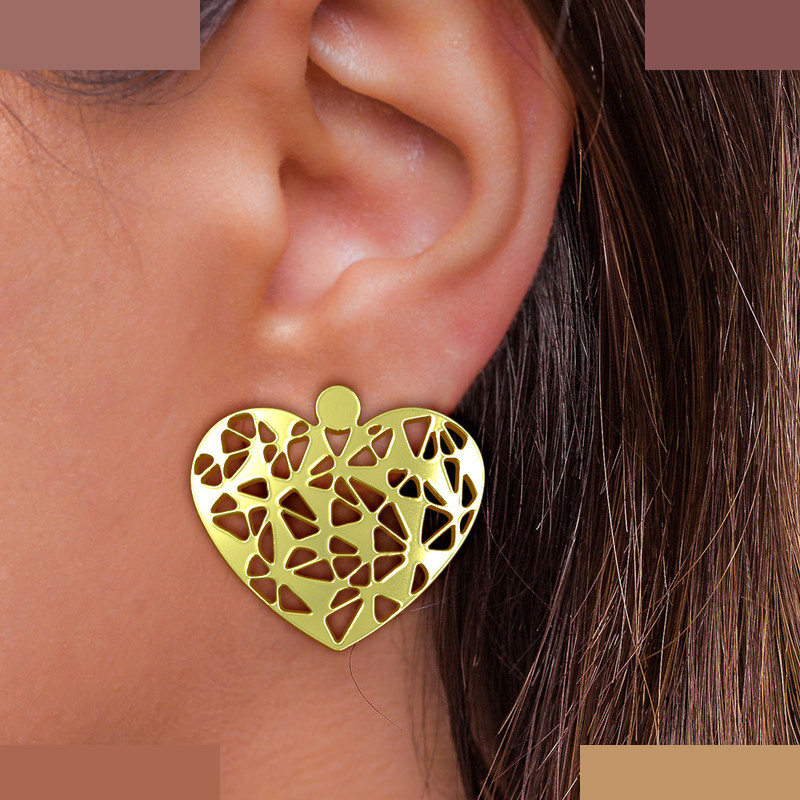 نیم ست طلا 18 عیار زنانه مدوپد مدل قلب کد NA11391