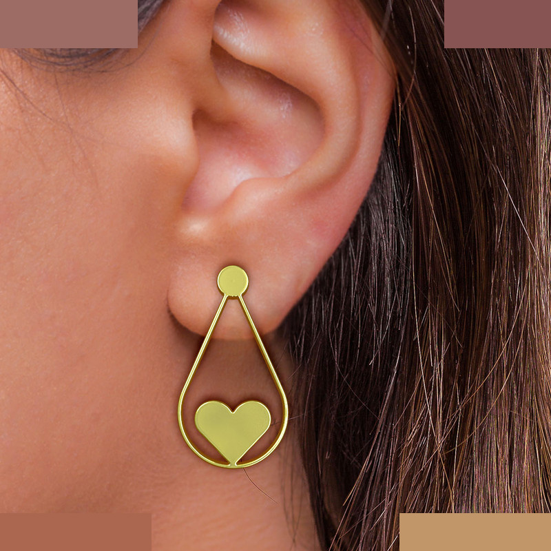 نیم ست طلا 18 عیار زنانه مدوپد مدل قلب کد NA11412