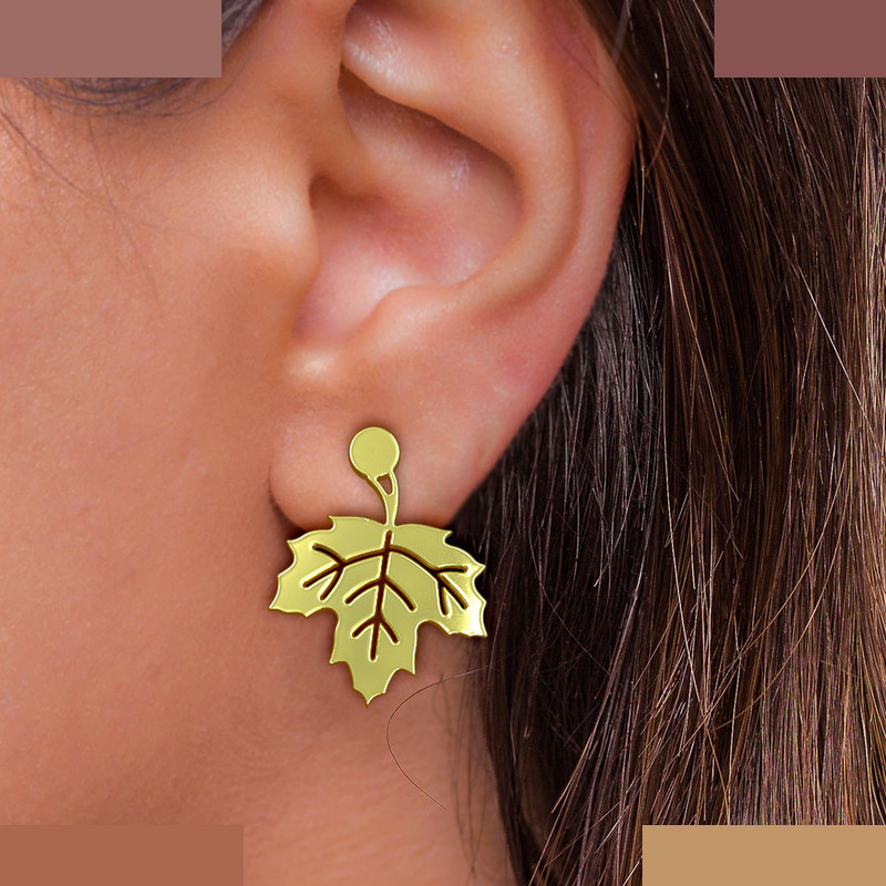 نیم ست طلا 18 عیار زنانه مدوپد مدل برگ کد NA11443