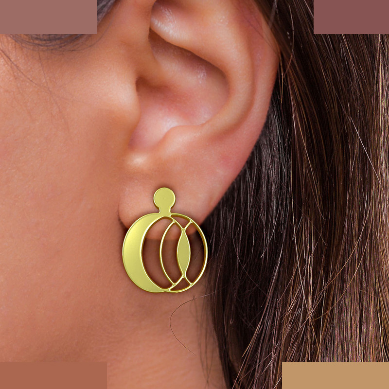 نیم ست طلا 18 عیار زنانه مدوپد مدل هندسی کد NA11482