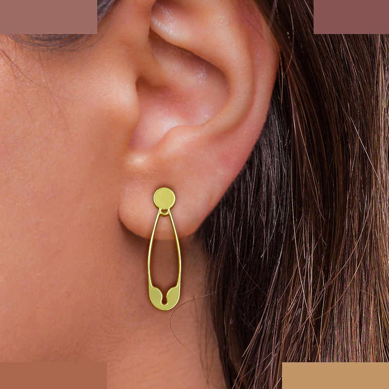 نیم ست طلا 18 عیار زنانه مدوپد مدل سنجاق کد NA11516