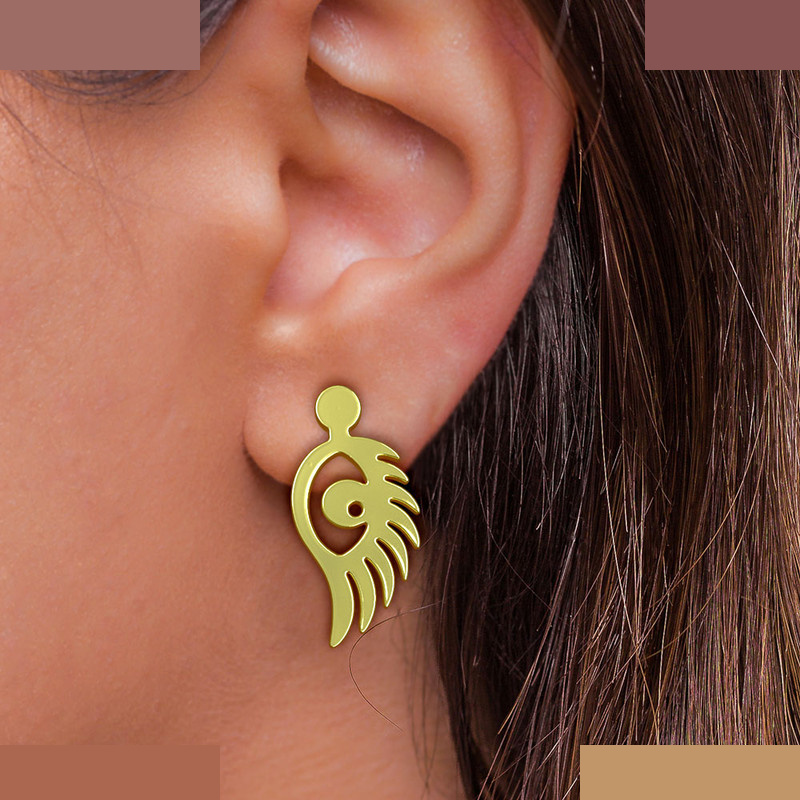 نیم ست طلا 18 عیار زنانه مدوپد مدل چشم کد NA11606