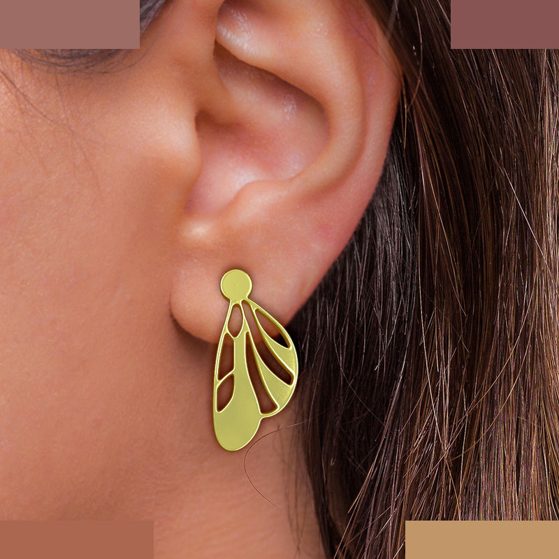 نیم ست طلا 18 عیار زنانه مدوپد مدل بال پروانه کد NA11620