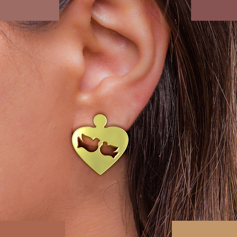 نیم ست طلا 18 عیار زنانه مدوپد مدل پرنده و قلب کد NA11718