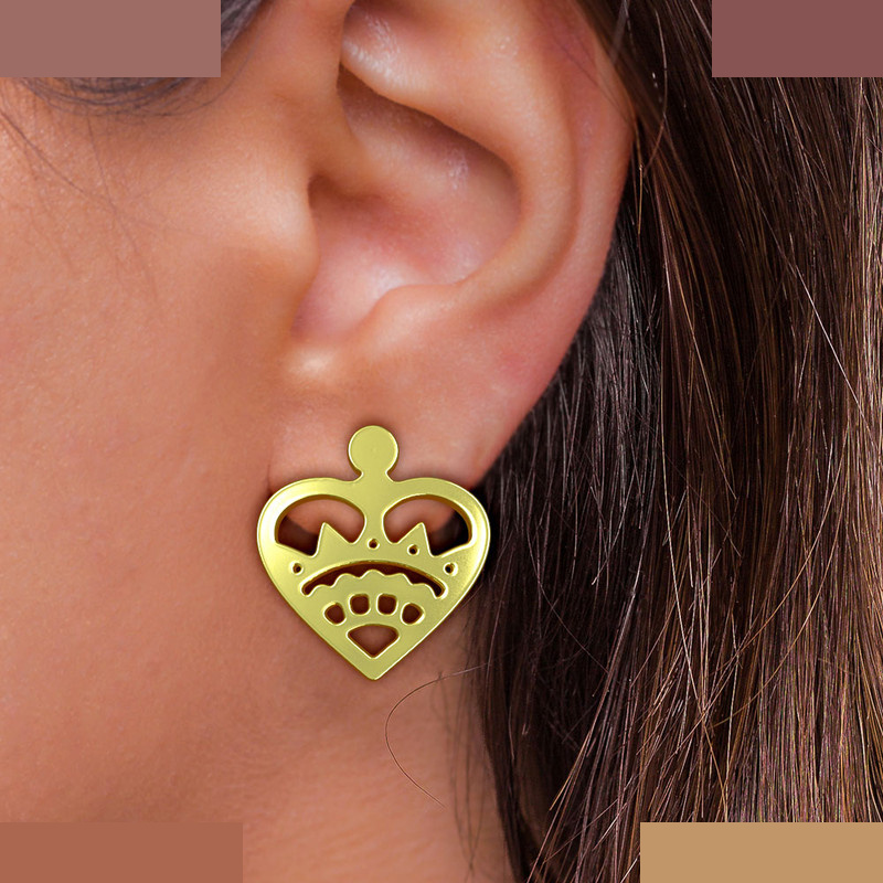 نیم ست طلا 18 عیار زنانه مدوپد مدل هندسی کد NA11762