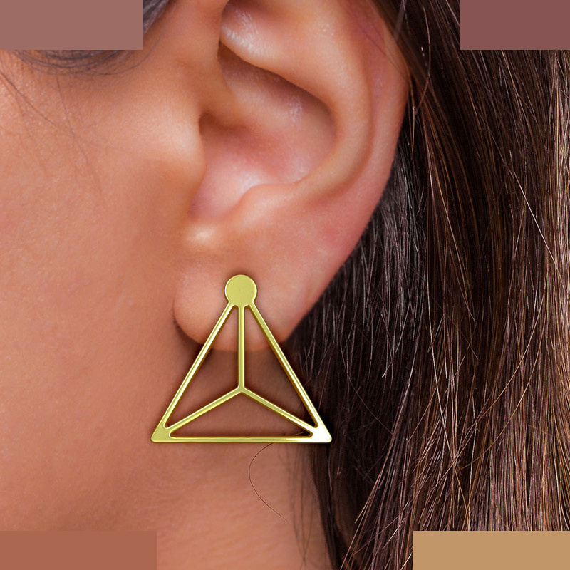 نیم ست طلا 18 عیار زنانه مدوپد مدل مثلث کد NA11829