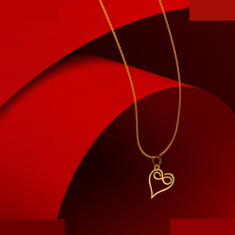 گردنبند طلا 18 عیار زنانه مدوپد مدل قلب کد E3-1-1255