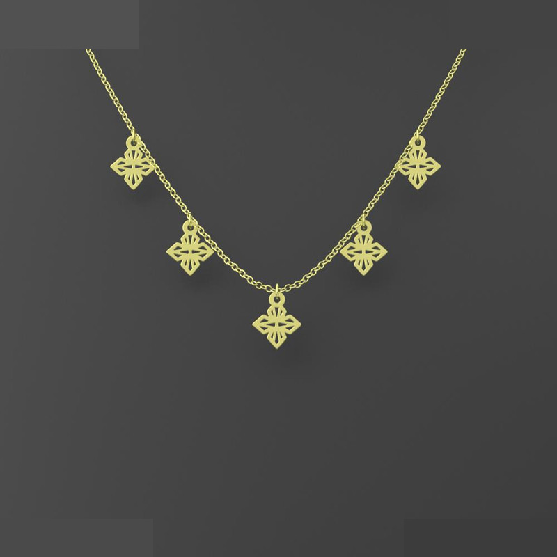 گردنبند طلا 18 عیار زنانه مدوپد مدل هندسی کد RNA10159