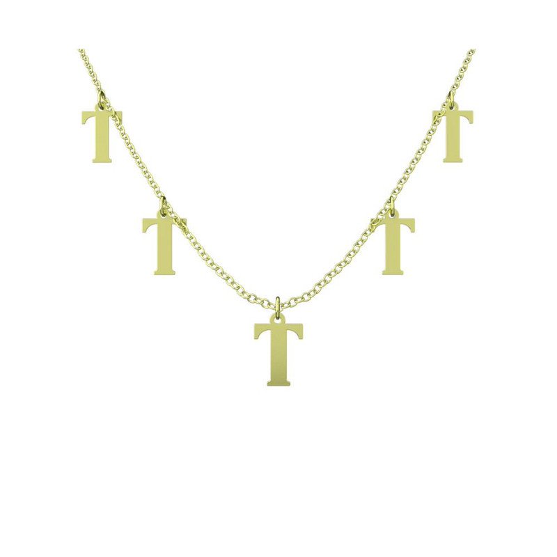 گردنبند طلا 18 عیار زنانه مدوپد مدل حرف T کد RNA17166