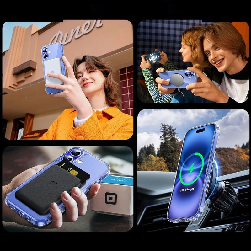 کاور مسیر مدل Clear Magnetic Magsafe مناسب برای گوشی موبایل اپل Iphone 16