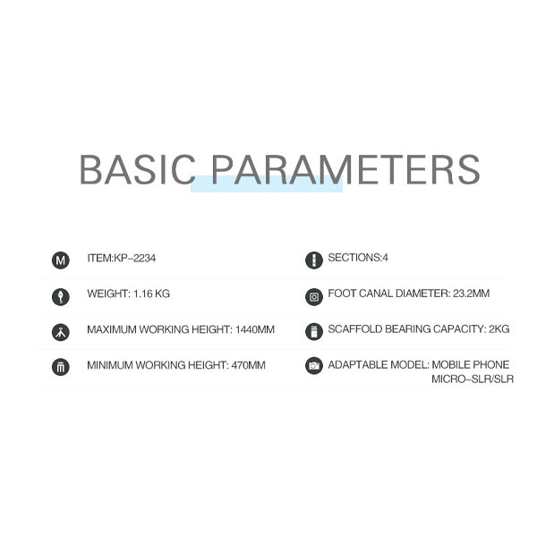 سه پایه دوربین جی ماری مدل KP-2234 سه پایه دوربین جی ماری مدل KP-2234