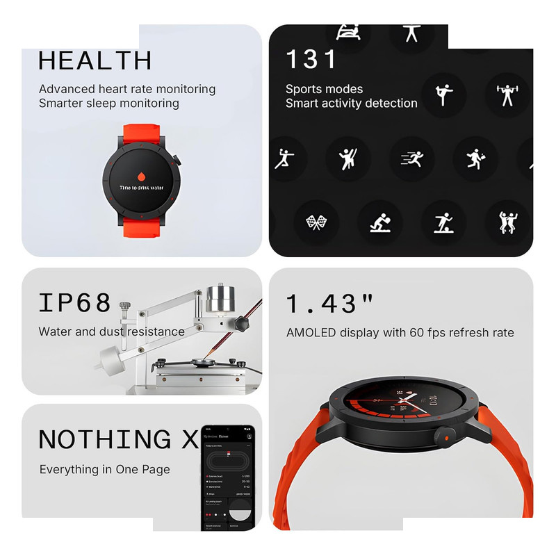 ساعت هوشمند ناتینگ مدل CMF Watch Pro 3 با بند سیلیکونی ساعت هوشمند ناتینگ مدل CMF Watch Pro 3 با بند سیلیکونی