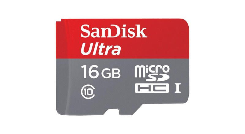 کارت حافظه microSDHC سن دیسک مدل Ultra کلاس 10 استاندارد UHS-I U1 سرعت 80MBps همراه با آداپتور ظرفیت 16 گیگابایت