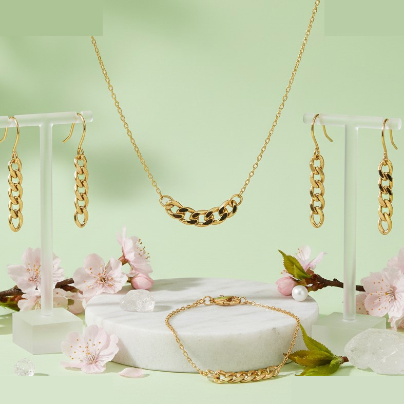 نیم ست طلا 18 عیار زنانه گالری قو طلایی مدل کارتیه فلامینگو سبک نیم ست طلا 18 عیار زنانه گالری قو طلایی مدل کارتیه فلامینگو سبک