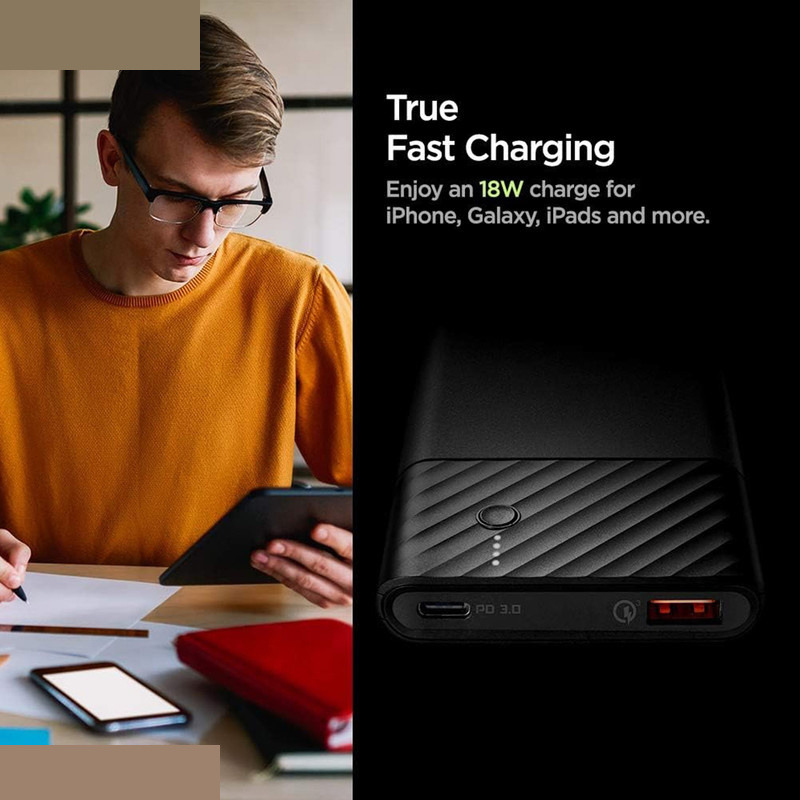 پاوربانک اسپیگن مدل PocketBoost ظرفیت 10000 میلی آمپر ساعت