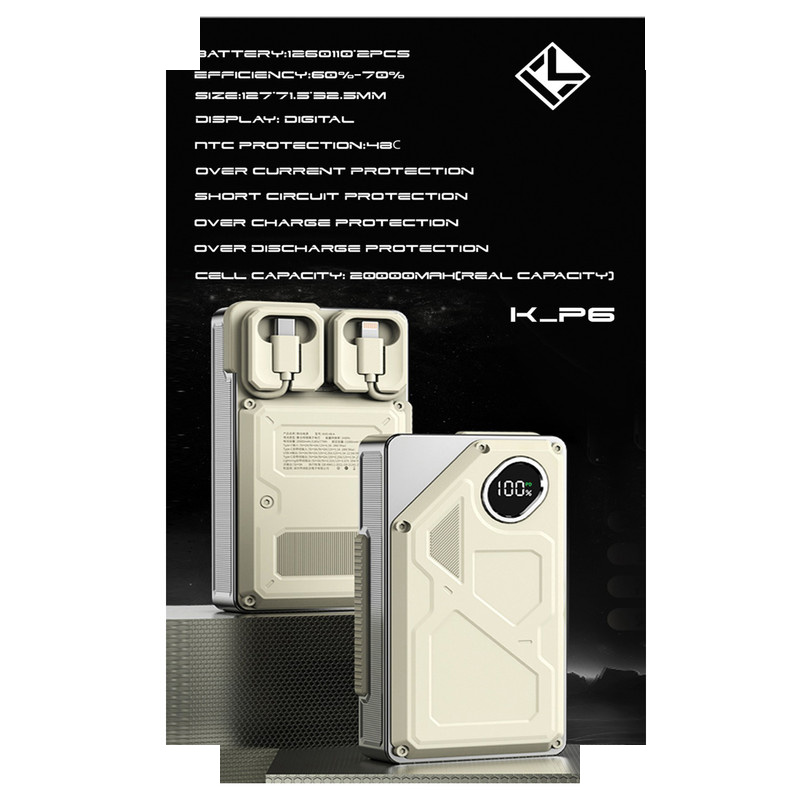 پاوربانک کلومن مدل K-P6 DISPLAY LED ظرفیت 20000 میلی آمپر ساعت