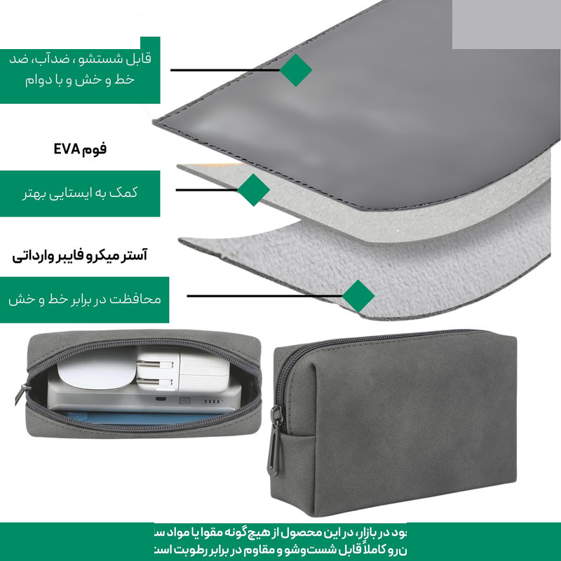 کاور لپ تاپ پِروین مدل LC-23 مناسب برای سرفیس لپ تاپ 3.4.5  13.5 اینچی به همراه کیف لوازم جانبی