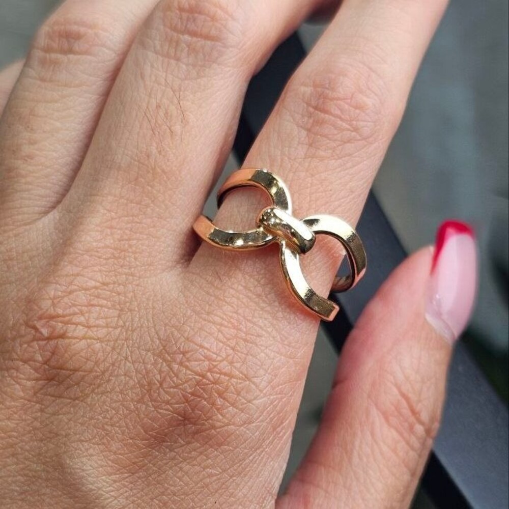 انگشتر طلا 18 عیار زنانه بینهایت - پاپیونی سایز 55 کد 565