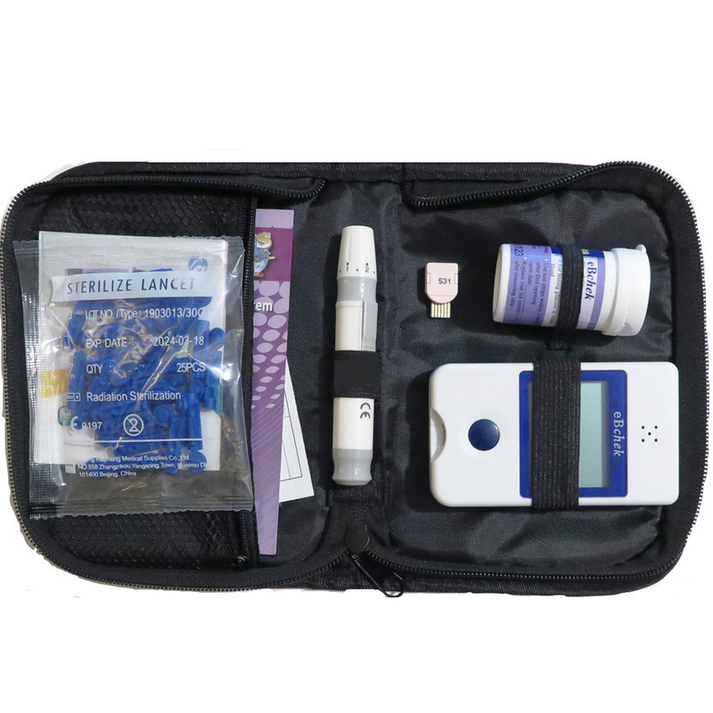 دستگاه تست قند خون ای بی چک مدل EB 01 به همراه نوار تست قند خون بسته 50 عددی و سوزن بسته 50 عددی دستگاه تست قند خون ای بی چک مدل EB 01 به همراه نوار تست قند خون بسته 50 عددی و سوزن بسته 50 عددی