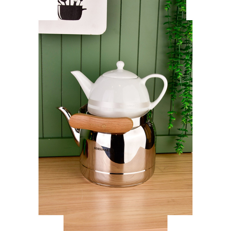 کتری و قوری کرکماز طرح Foresta کد 217 گنجایش کتری 3.5 لیتر گنجایش قوری 1 لیتر