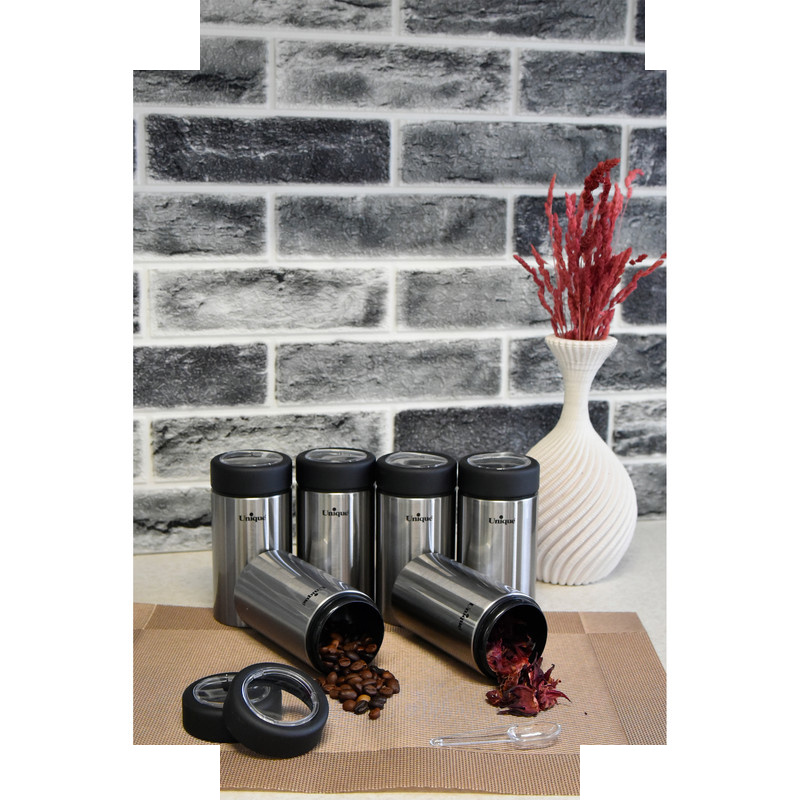 جا ادویه یونیک مدل استیل کد 4490 مجموعه 6 عددی