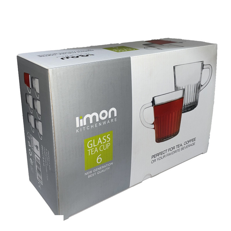 لیوان لیمون مدل دسته دار کد 2281 - 280 سی سی مجموعه 6 عددی