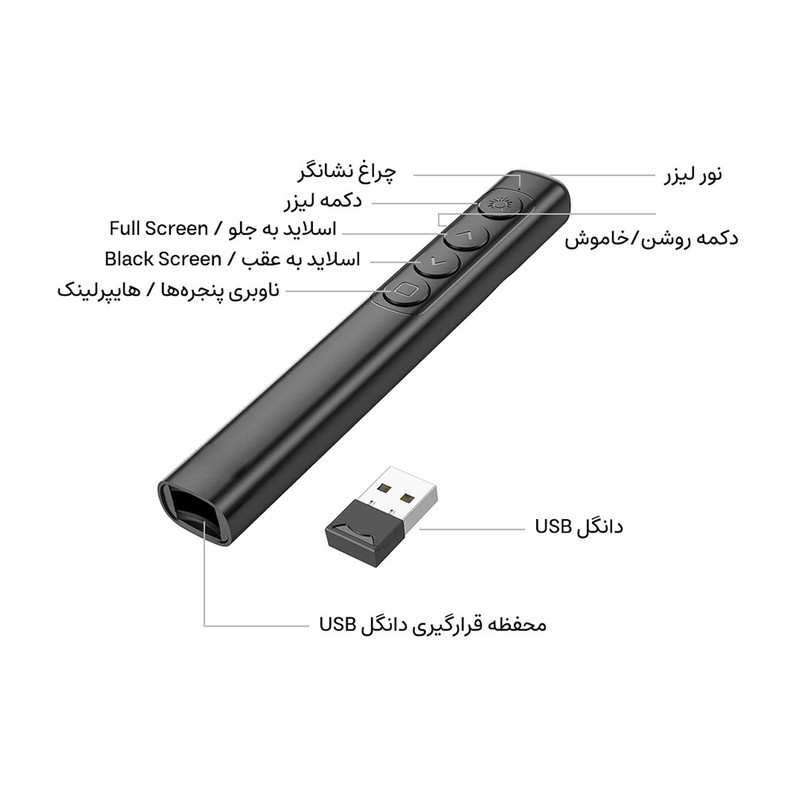 پرزنتر بیسیم مدل GM200-hoco پرزنتر بیسیم مدل GM200-hoco