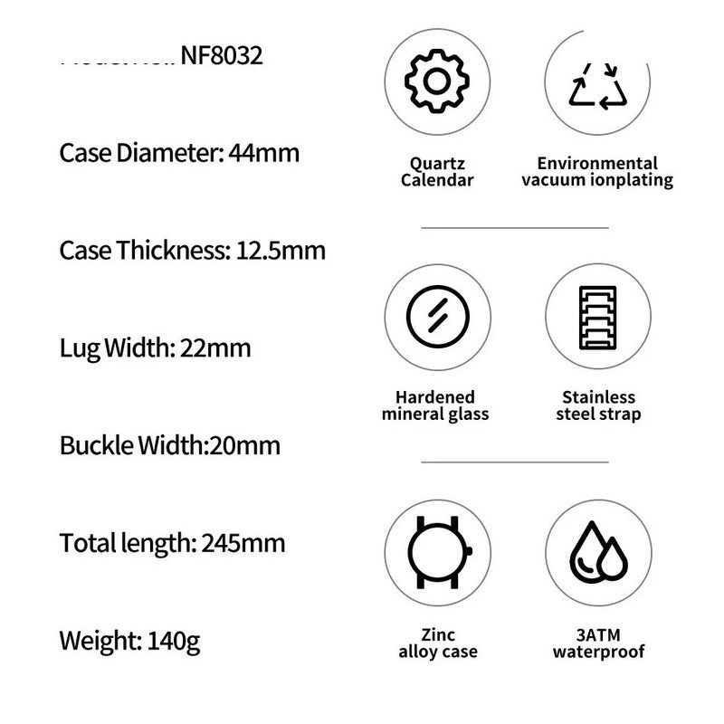 ساعت مچی عقربهای مردانه نیوی فورس مدل NF8032SB ساعت مچی عقربهای مردانه نیوی فورس مدل NF8032SB