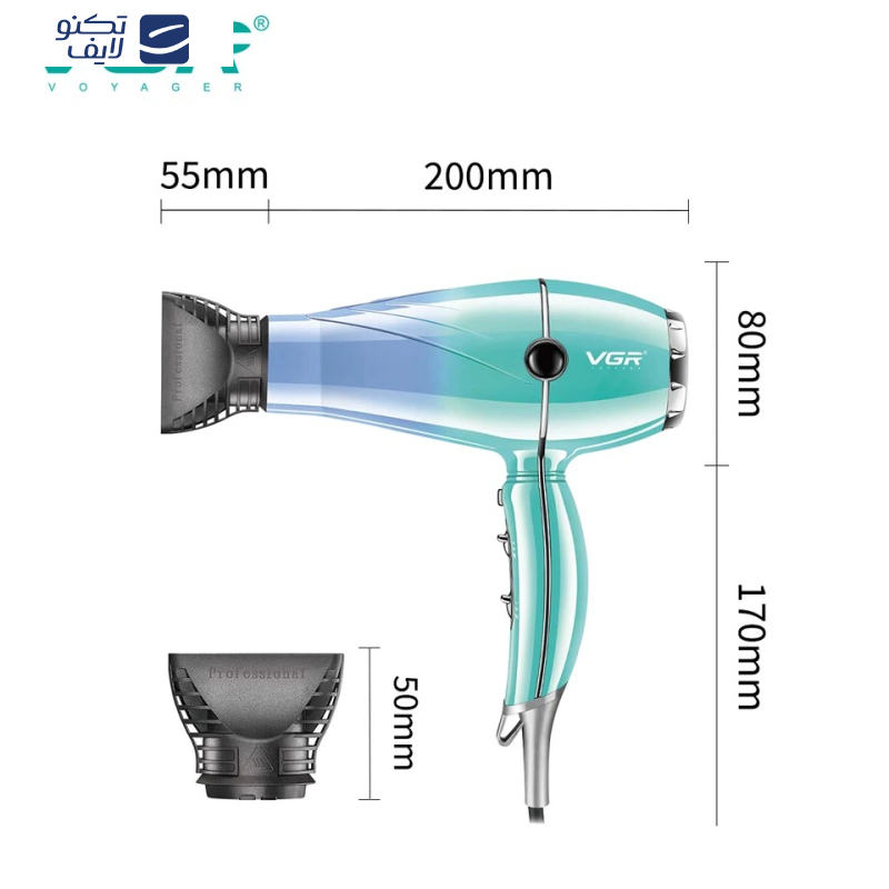 سشوار حرفه ای وی جی ار مدل V-452 سشوار حرفه ای وی جی ار مدل V-452