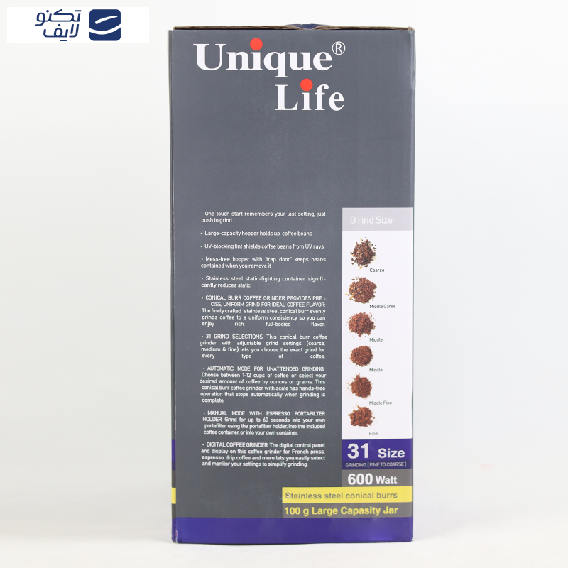 آسیاب قهوه یونیک لایف مدل UL-CG019B