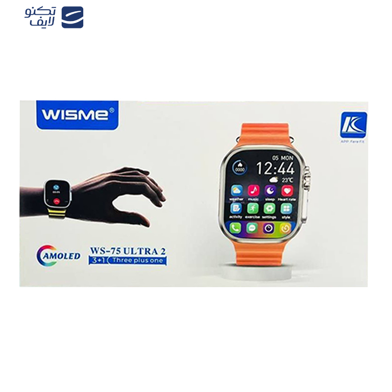 ساعت هوشمند مدل WS 75 ULTRA 2 دارای قابلیت های کنترل سطح اکسیژن خون، کنترل موسیقی (Music Player)، صفحه نمایش لمسی، صفحه نمایش رنگی، قابلیت تغییر طرح ساعت یا تم بند سیلیکون
