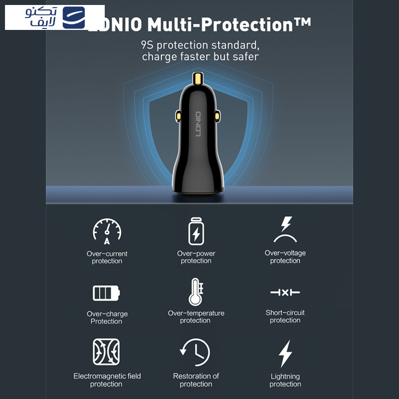 شارژر فندکی 60 وات الدینیو مدل C103 به همراه کابل USB-C