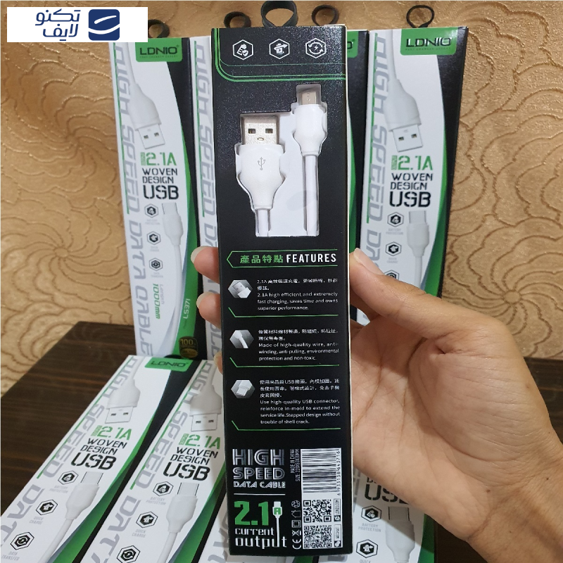 کابل تبدیل USB به microUSB الدینیو مدل LS371 طول 1 متر کابل تبدیل USB به microUSB الدینیو مدل LS371 طول 1 متر