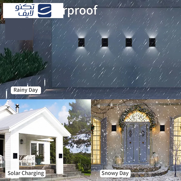 چراغ پارکی خورشیدی سولونیکس مدل  4LED-Solar-Wall Lamp مجموعه 6 عددی 