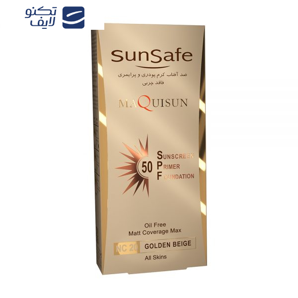 کرم ضد آفتاب رنگی سان سیف، SPF50، مدل NC20، مناسب انواع پوست با تنالیته متوسط و حجم 40 میلی‌لیتر، محافظت‌کننده در برابر اشعه‌های UVA و UVB، دارای فرمولاسیون فاقد چربی، با ماندگاری 2 ساعته