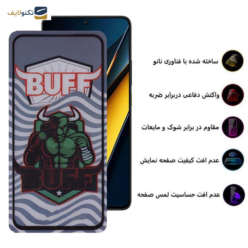 محافظ صفحه نمایش 5D بوف مدل Super Power-G مناسب برای گوشی موبایل شیائومی Poco X6 Pro 5G / Poco X6 5G / Poco M6 Pro 4G