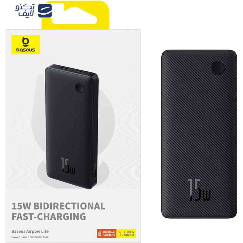 پاوربانک باسئوس 15 وات مدل Airpow Lite PPAP-10A Cosmic ظرفیت 10000 میلی آمپر ساعت