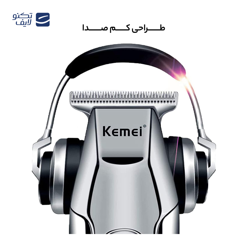 ماشین اصلاح موی صورت کیمی مدل KM-5027،  استفاده به صورت خشک و مرطوب، تکنولوژی اصلاح به صورت برش مستقیم، اندازه اصلاح 0.1 تا 3 میلی‌متر، مدت زمان شارژ 120 دقیقه و مدت زمان استفاده پس از شارژ 240 دقیقه