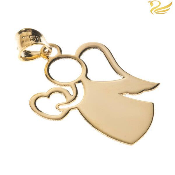 پلاک طلا 18عیار طرح فرشته و قلب