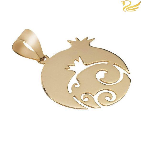 پلاک طلا 18عیار زنانه طرح انار و بته جقه