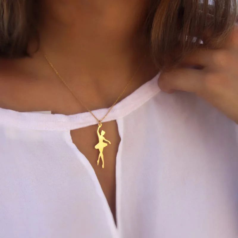 پلاک طلا 18عیار طرح بالرین رقص پا