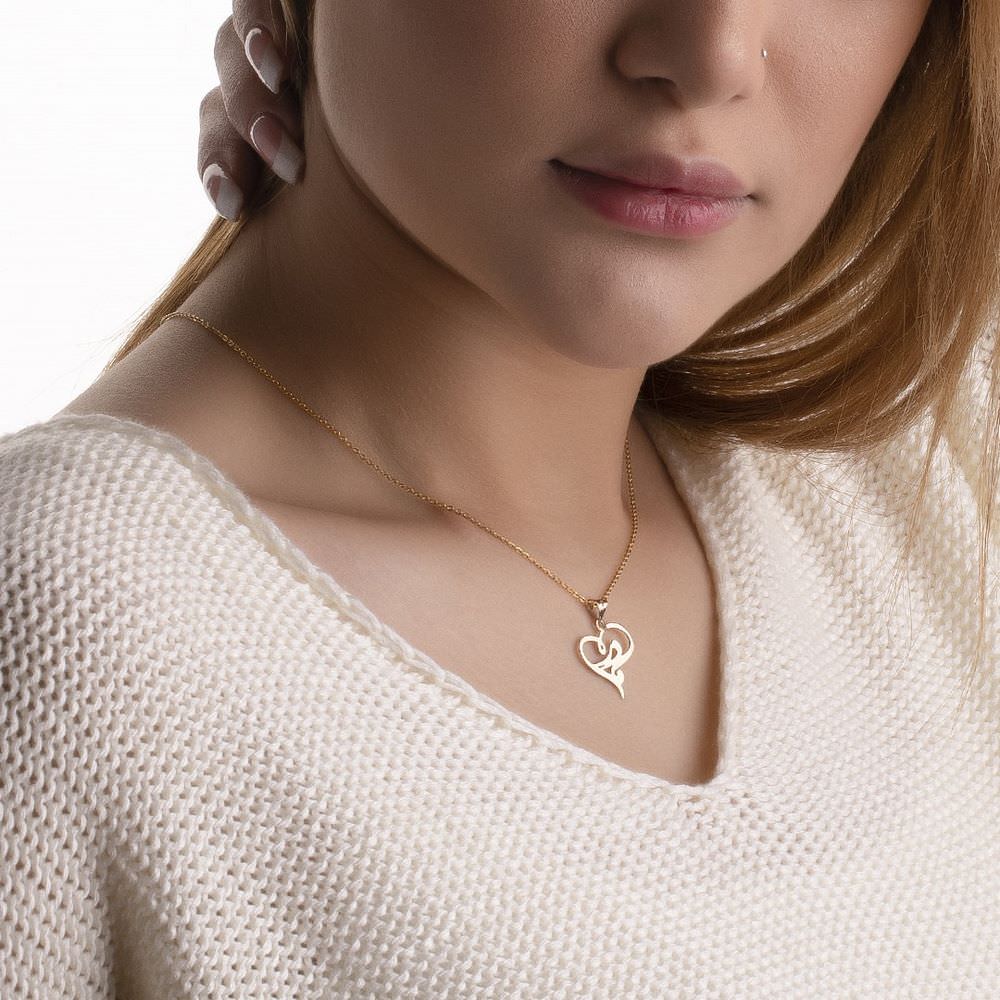 پلاک طلا 18عیار طرح مادر داخل قلب