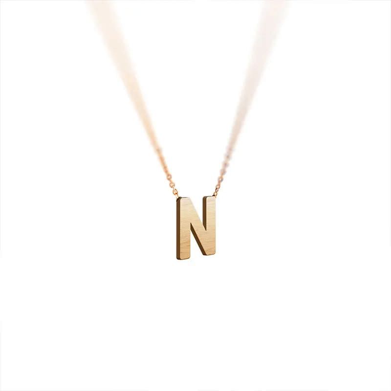 گردنبند طلا 18 عیار طرح حرف N با فونت ساده