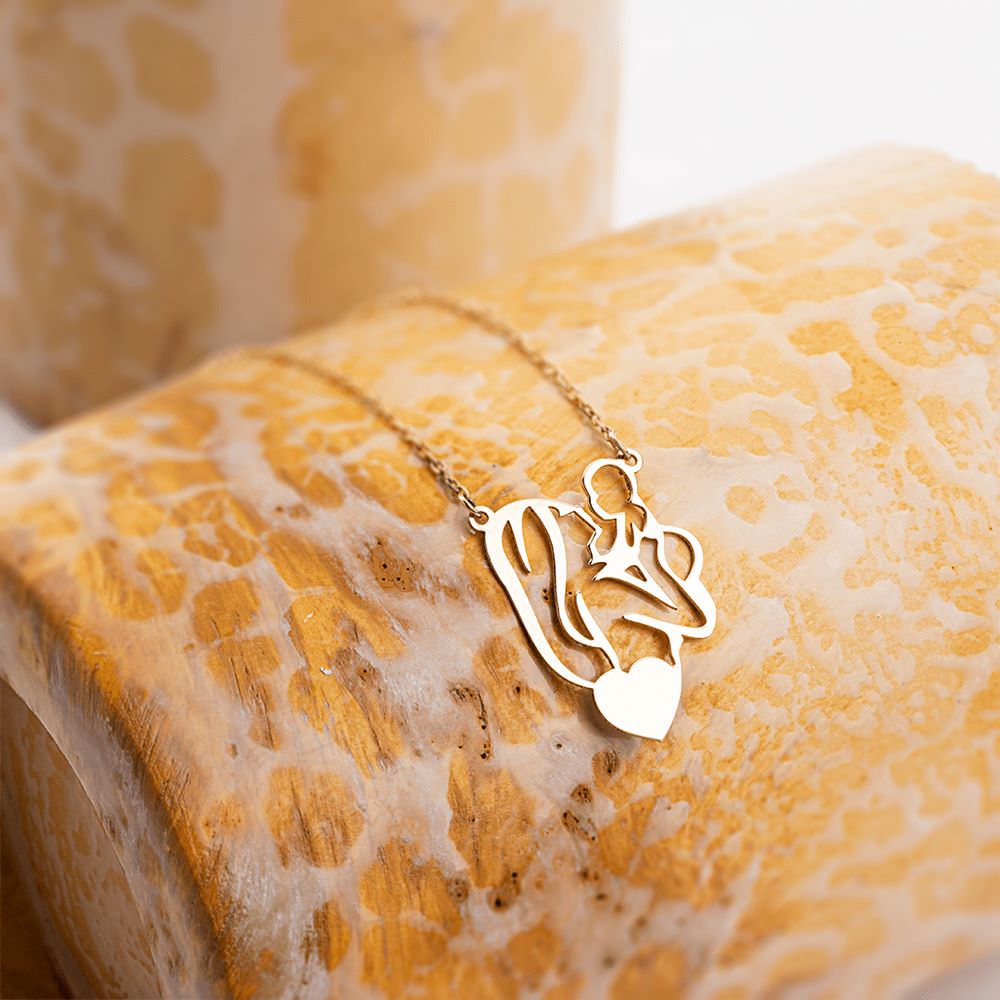 گردنبند طلا 18عیار طرح مهر مادری