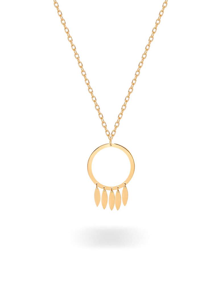 گردنبند طلا 18عیار طرح دایره ای سوارز